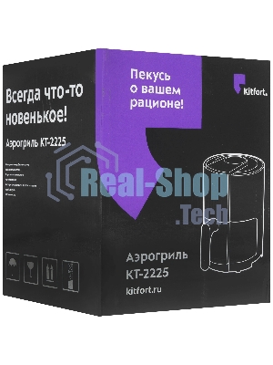 Аэрогриль Kitfort КТ-2225 черный, 1000 Вт, 1.9 л, сенсор, 6 программ