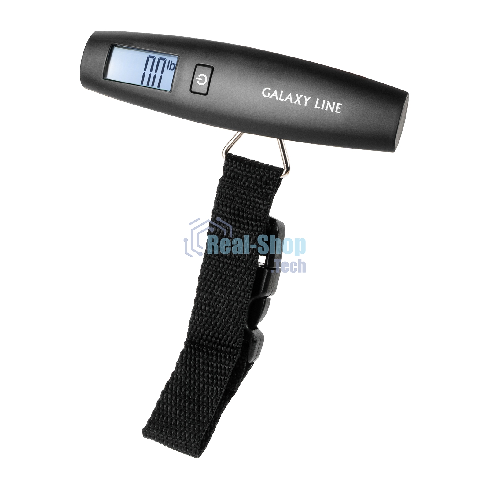 Безмен Galaxy LINE GL 2832, черный, сверхточная сенсорная система датчиков, ЖК-дисплей с подсветкой, макс. допустимый вес 50 кг, цена деления 50 г, функция обнуления массы тары, функция последовательного взвешивания, индикатор перегрузки, индикация низкого заряда элемента питания, крюк и ремень для взвешивания, элемент питания типа 