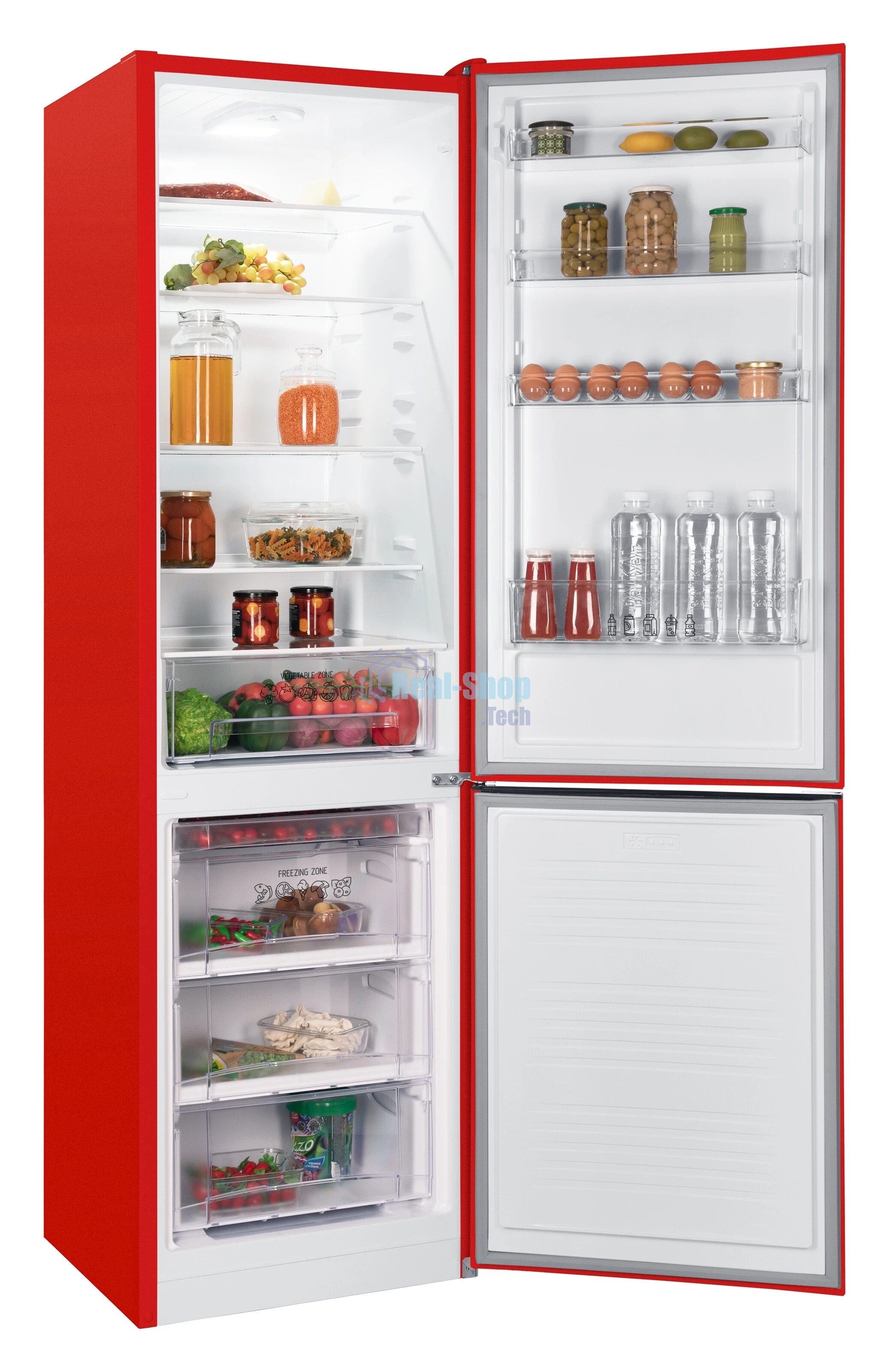 Холодильник Nordfrost NRB 164NF R красный двухкамерный 238/105 л морозилка снизу