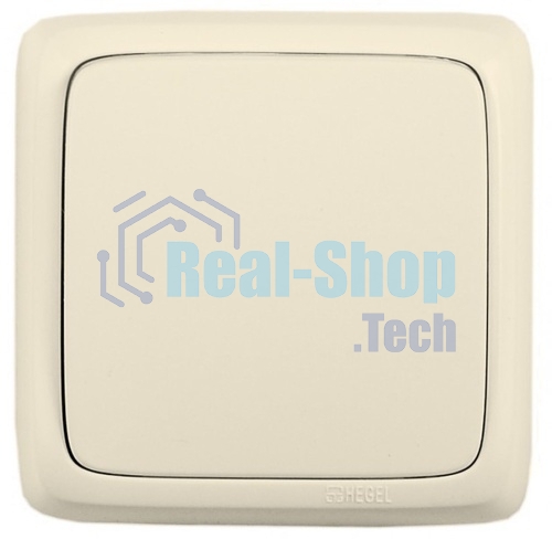 Переключатель HEGEL ВА10-163-01 одноклавишный наружный с изоляционной пластиной слоновая кость 10А
