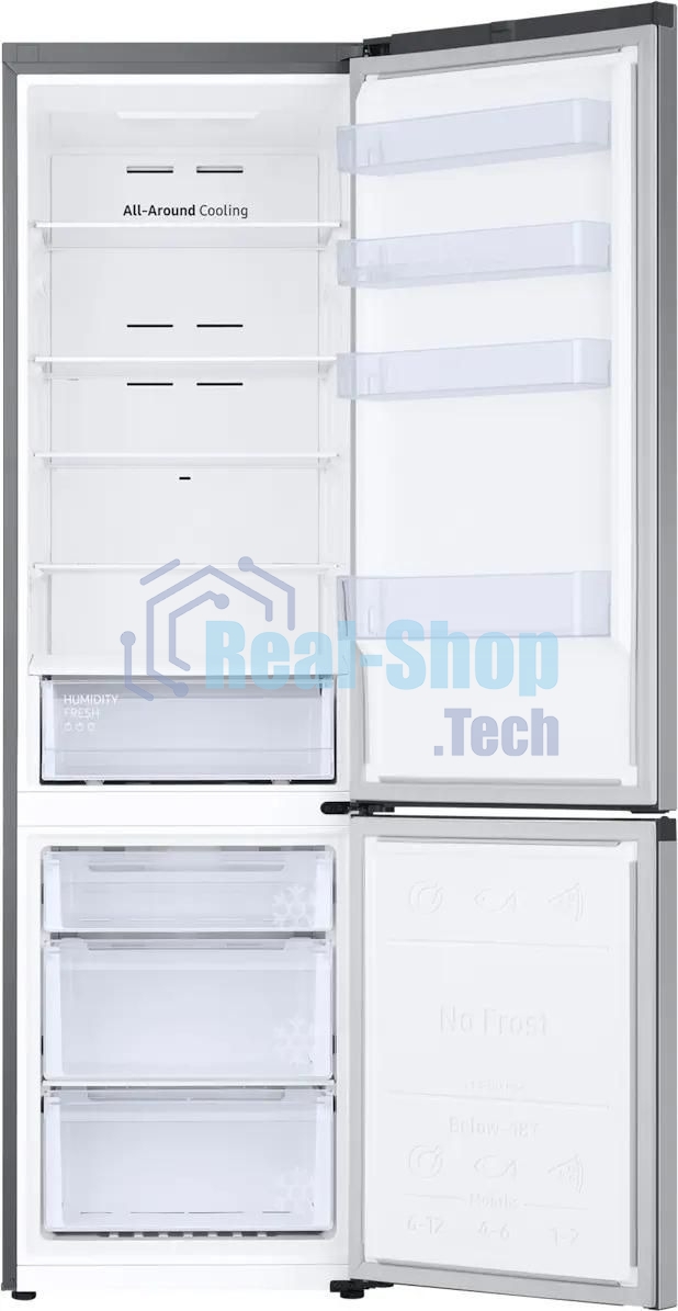 Холодильник Samsung RB38C600DSA/EF серебристый двухкамерный 276/114л морозилка снизу, No Frost