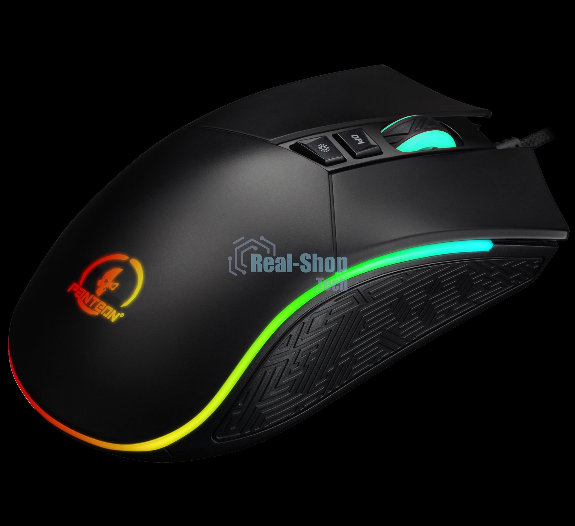 Мышь проводная Jet.A Panteon PS80 черный, 5000 dpi, USB, кнопки - 9