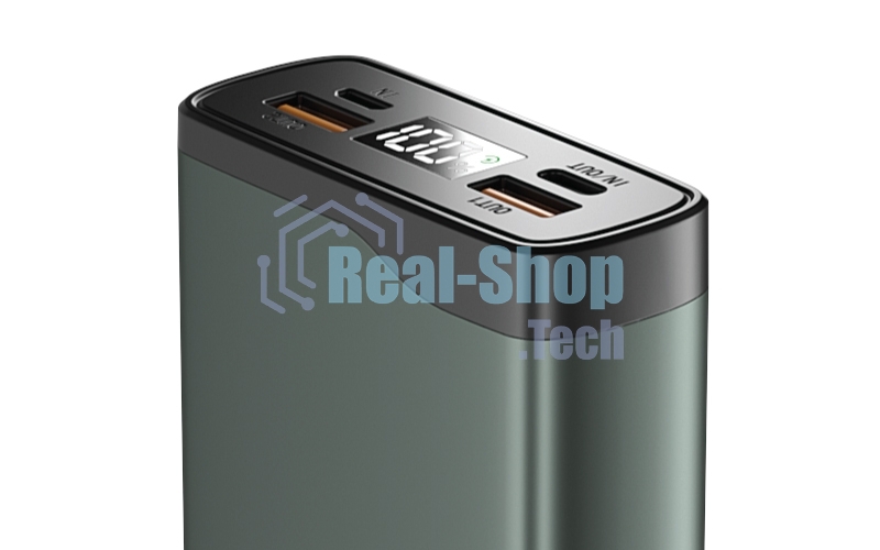 Портативный аккумулятор OLMIO QL-20, 20000mAh, 22.5W, QuickCharge3.0/PowerDelivery, LCD, серый