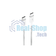 Кабель OLMIO SIMPLE, Type-C - Type-C, 60W 3A, 1.2м, тканевая оплетка, белый