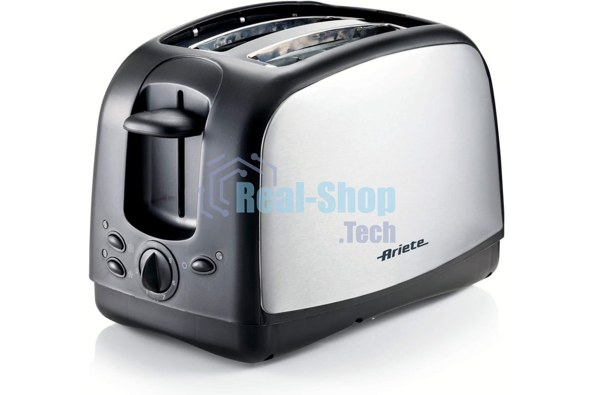 Тостер Ariete 0153 BKMETAL черный/серебристый, 930 Вт, 2 слота