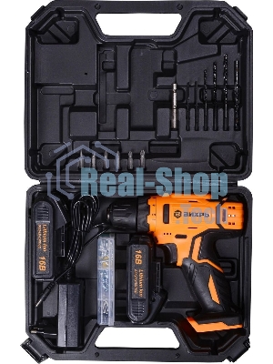 Дрель-шуруповерт Вихрь ДА-16Л-2КА, 16 В, 1,5 Ач, 32 Нм, щеточный