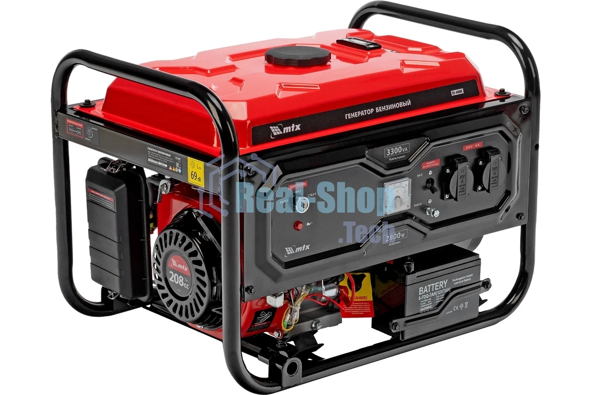 Электрогенератор бензиновый MTX RS-4000E, 3.3 кВт, 69 дБ, 42 кг