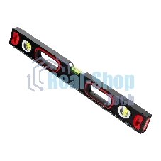 Уровень алюминиевый Matrix, усиленный, фрезерованный, 3 глазка, 2 комп. рукоятки, 600 мм