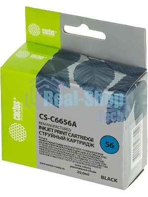 Картридж струйный Cactus CS-C6656A №56 черный (20 мл) для HP DeskJet 450/5145/5150/5151/5550/5552