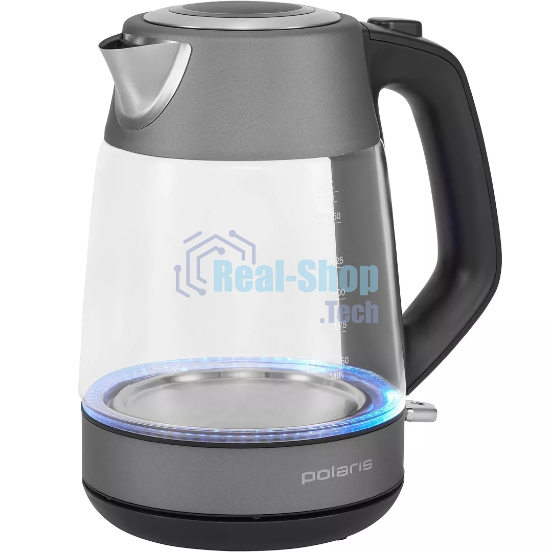 Чайник электрический Polaris PWK1760CGL графит, 1,7 л, 2150 Вт, стекло