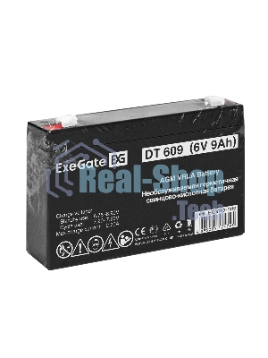 Аккумуляторная батарея ExeGate DT 609 (6V 9Ah, клеммы F2)
