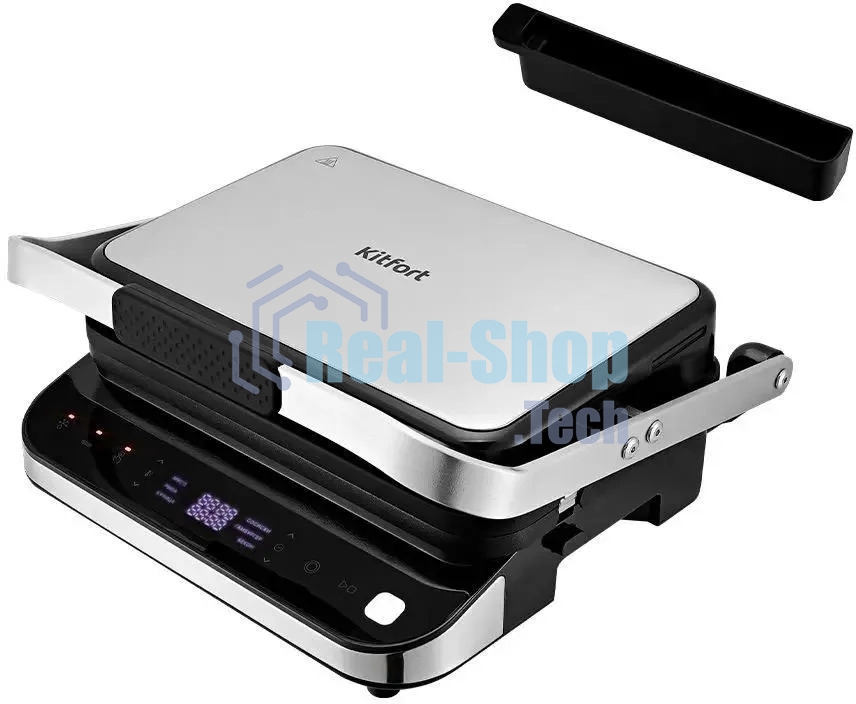 Гриль электрический Kitfort КТ-1682 черный/серебристый