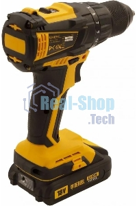 Дрель-шуруповерт аккумуляторная Denzel BLDL-IB-18-02, 18В, 2 АКБ, Кейс