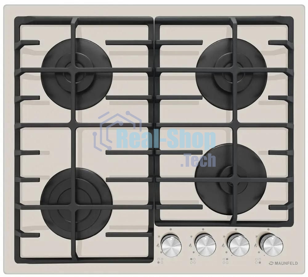 Газовая варочная панель Maunfeld EGHG.64.6CBG/G, 4 конфорки, закаленное стекло, бежевый