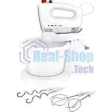 Миксер Bosch MFQ2600G белый, ручной, 375 Вт, 3 л, 4 скорости