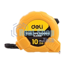Рулетка Deli DL9010B 10мx25мм Метрическая. Корпус ударопрочный, компактный.