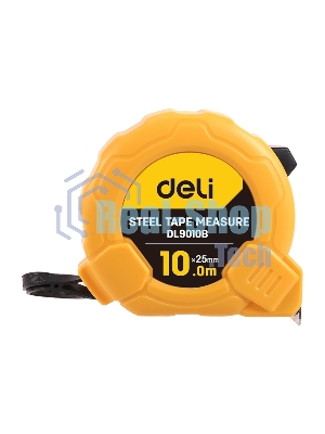 Рулетка Deli DL9010B 10мx25мм Метрическая. Корпус ударопрочный, компактный.