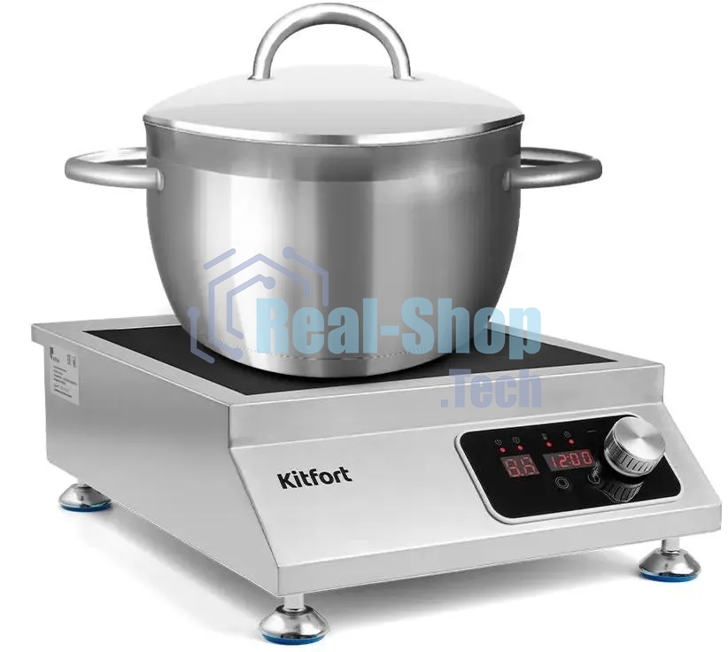 Плита настольная индукционная Kitfort КТ-143 серебристый/черный стеклокерамика (настольная)