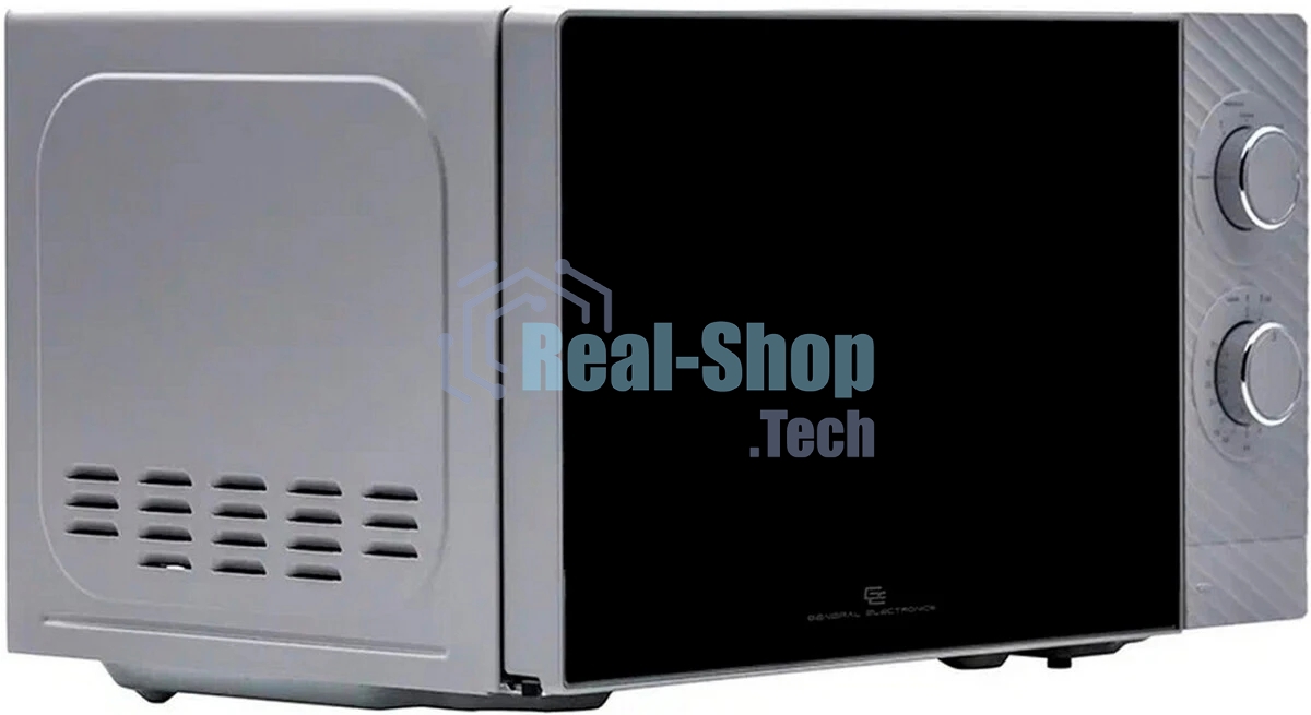 Микроволновая печь General Electronics GE-MS120S серебристый, 20 л, 700 Вт, переключатели - поворотный механизм