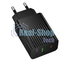 Сетевое зарядное устройство BOROFONE (6941991122873) BAS76A 1USB+1Type-C 3.0A QC3.0 PD 30W черный
