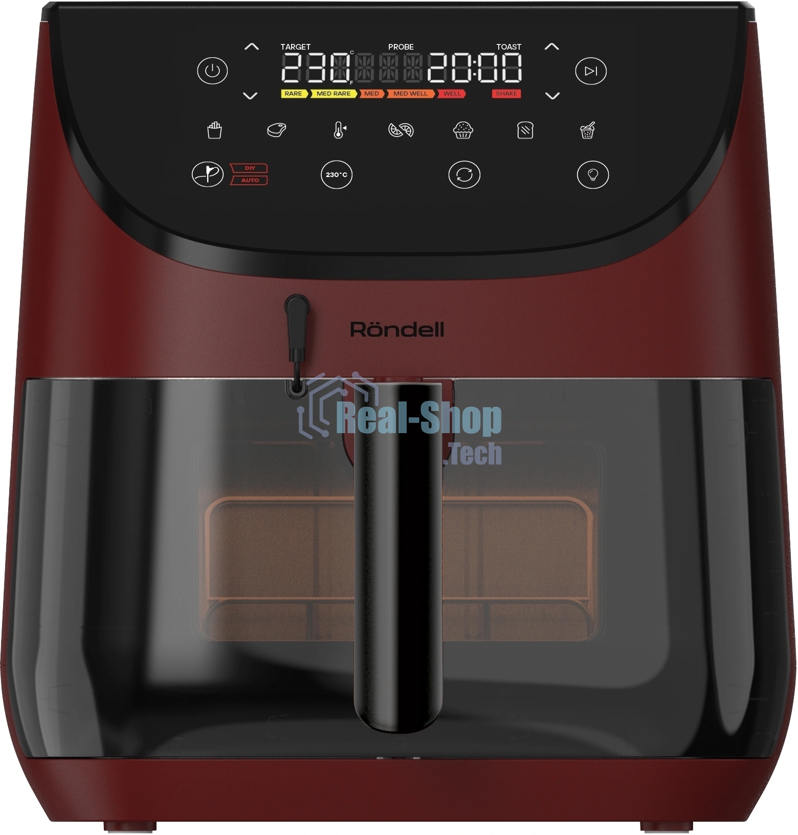 Аэрогриль Rondell RDE-AF888 1700Вт бургунди/черный