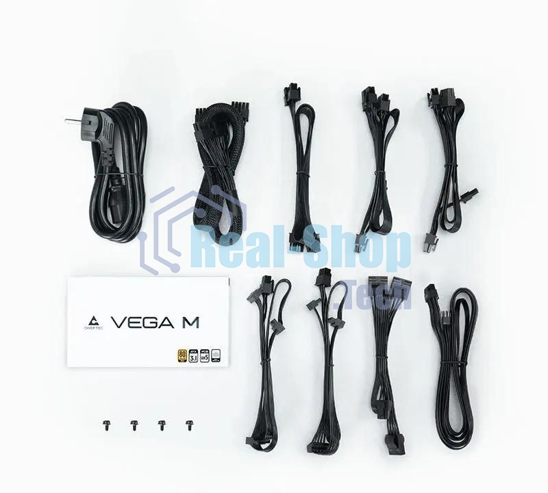 Блок питания Chieftec Vega M PPG-1000-C (ATX 3.1, 1000W, 80 PLUS GOLD, Active PFC, 135mm fan, Gen5 PCIe, Full Cable Management) Retail