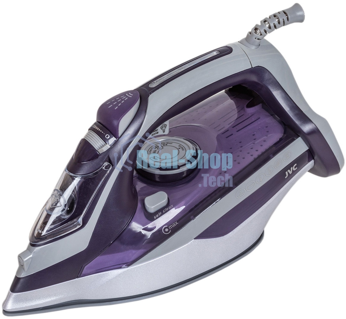 Утюг JVC JRI04 фиолетовый, 2400 Вт, 40 г/мин, 140 г/мин, 450 мл