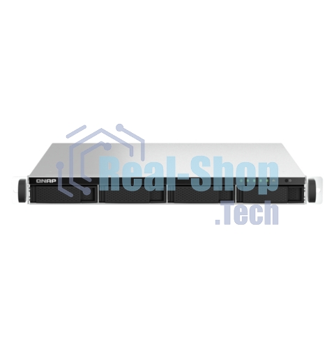 Сетевое хранилище SMB QNAP TS-464U-8G NAS 4 HDD trays, rackmount 1U, 1 PSU. 4-core Intel Celeron N5105/N5095 2.0-2.9 GHz, 8 Gb RAM MAX, 2x2.5GbE, 2xUSB 3.2 Gen 2 (10Gbps), 2xUSB 2.0, 1xHDMI, PCIe Gen 3 x2, W/o rail kit RAIL-B02