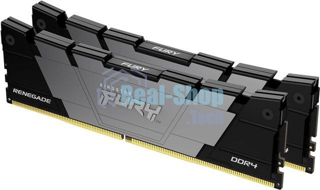Оперативная память Kingston Fury Renegade, DDR4, 32GB (2x16GB), 3200MHz, CL16, DIMM, с радиаторами, серый/черный