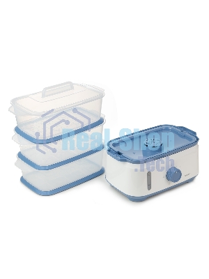 Пароварка Centek CT-1462 белый, 9 л, ярусы - 3, 1050 Вт, механическое