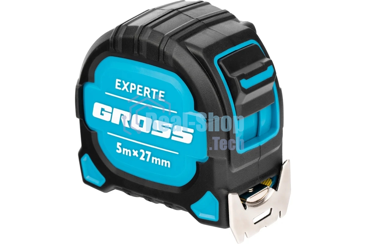 Рулетка Gross Experte, 5 м x 27 мм, двухкомпон. корпус, магнит, двухстор. разметка, нейлон