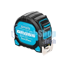 Рулетка Gross Experte, 5 м x 27 мм, двухкомпон. корпус, магнит, двухстор. разметка, нейлон