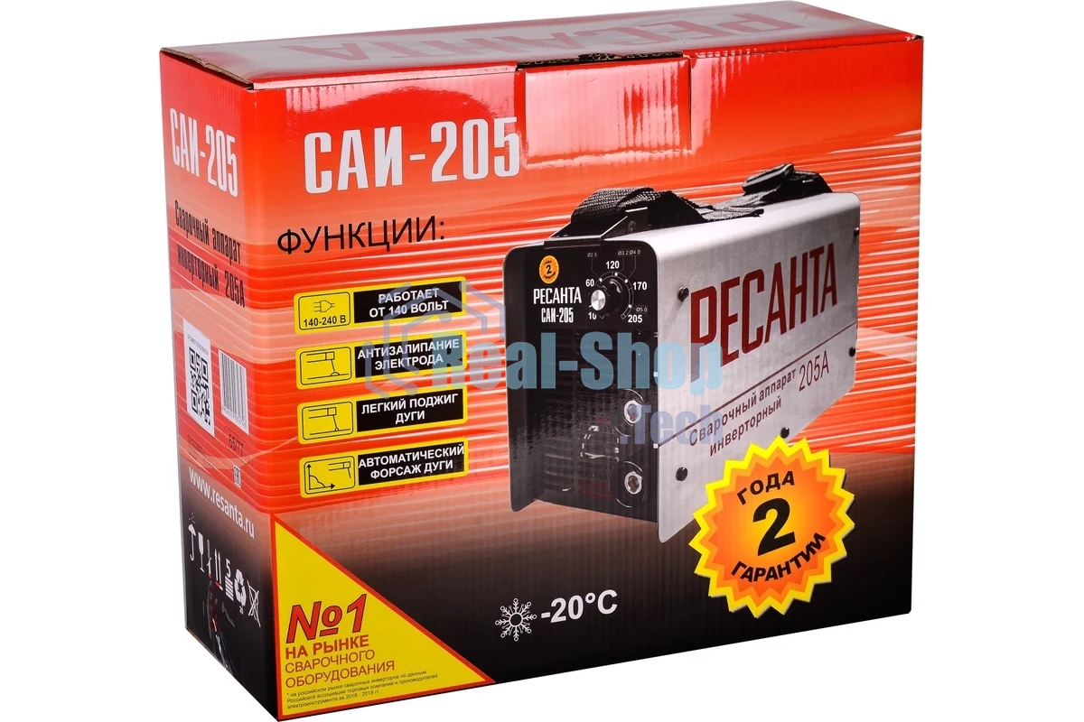 Сварочный аппарат Ресанта САИ205 инвертор ММА DC 7.3кВт