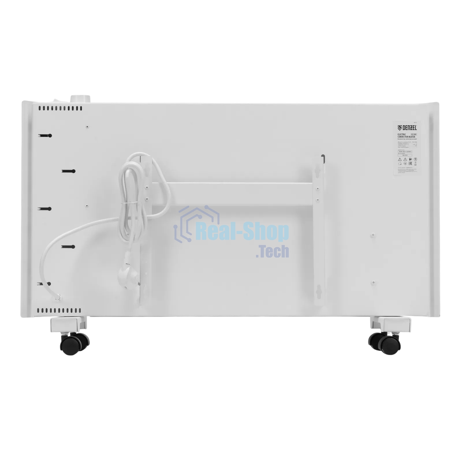 Конвектор Denzel XCE-2000 белый, 2000 Вт, 25 м2, термостат