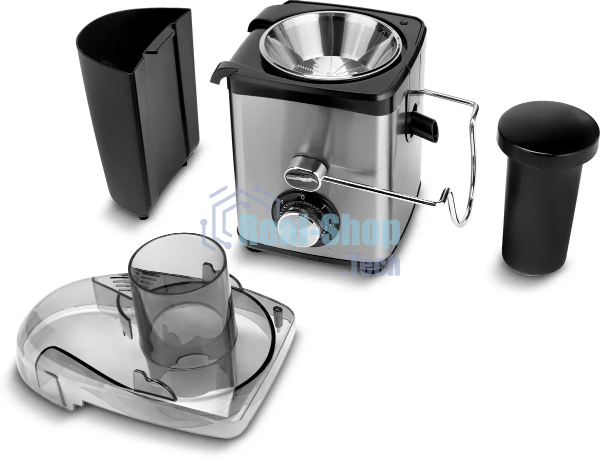 Соковыжималка Vitek VT-3653 серебристый, центробежная, 1000 Вт, 600 мл, механическое