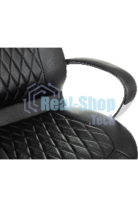 Кресло руководителя Бюрократ Aura/Black черный, кожа, крестовина полированный алюминий