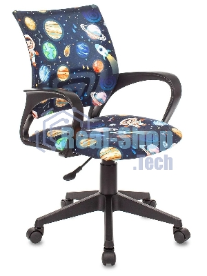 Кресло Бюрократ BuroKIDS 1 черный, ткань, 120 кг