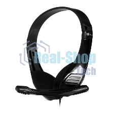 Гарнитура проводная с микрофоном Oklick HS-M150 черный 2.2м накладные оголовье (NO-003N)