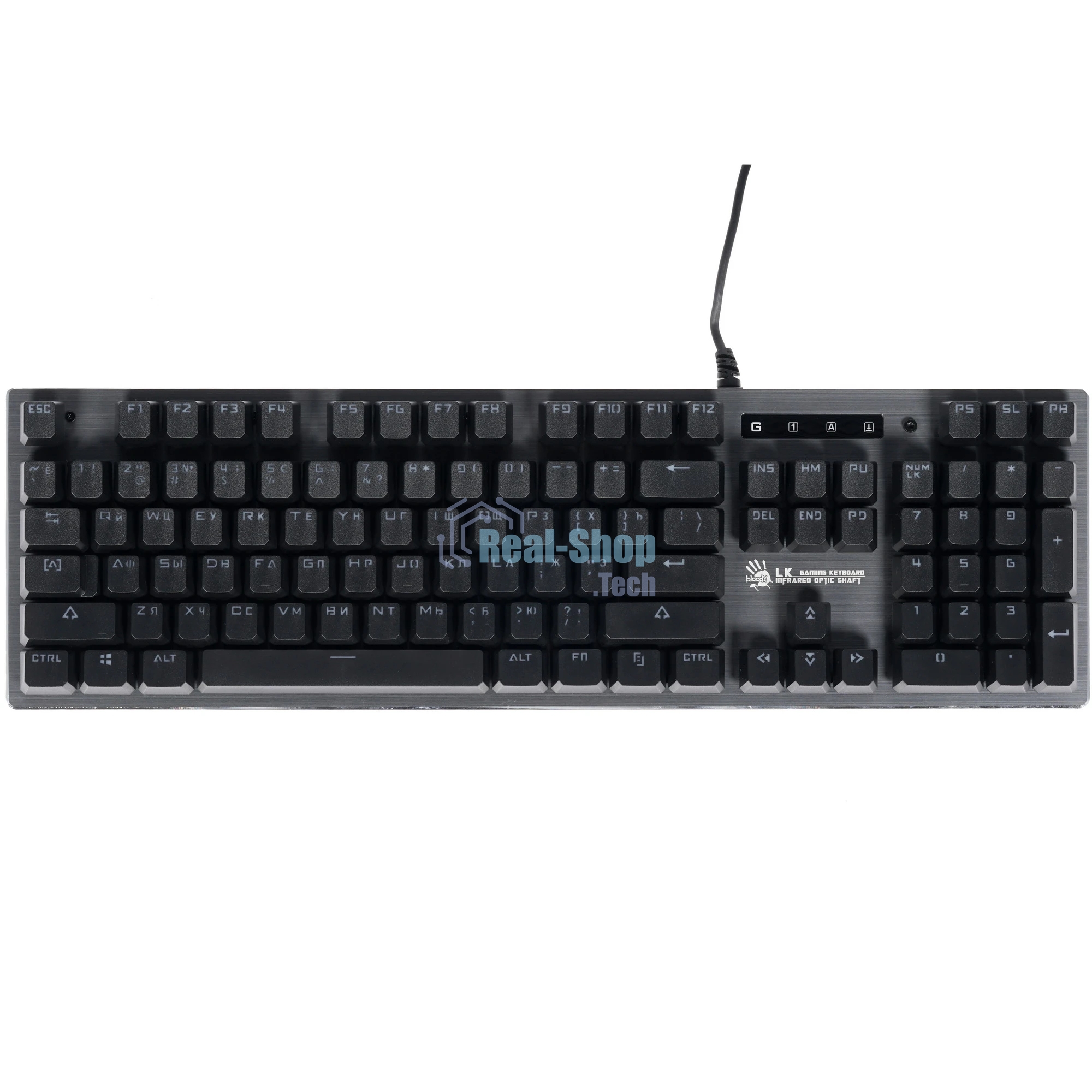 Клавиатура проводная A4Tech B760 механическая черный/серый USB Gamer LED