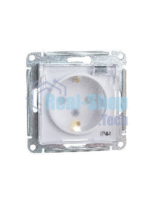Механизм розетки 1-м СП AtlasDesign AQUA с заземл. защ. шторки с защ. крышкой 16А IP44 белый, SchE ATN440146