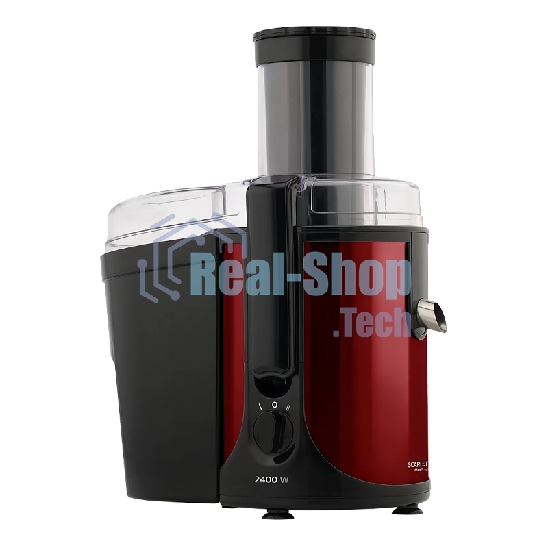 Соковыжималка Scarlett SC-JE50S48 красный, центробежная, 2400 Вт, 1000 мл, механическое