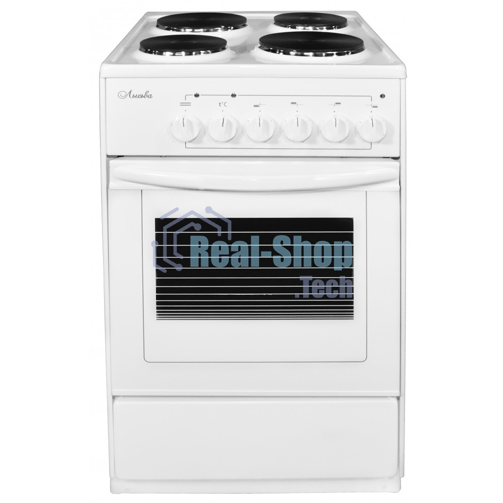 Плита электрическая Лысьва ЭП 411 белый, конфорок 4 электрических, духовка 57 л, 50 см x 84 см x 60 см