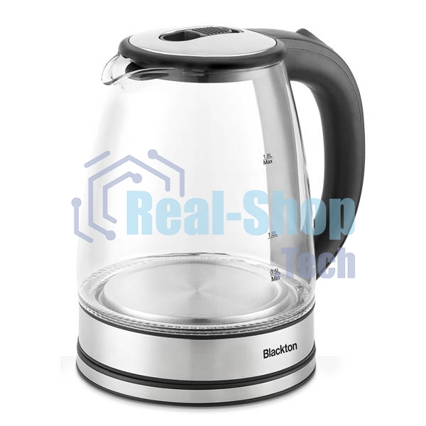 Электрочайник Blackton Bt KT1729G черный/серебристый, 1.8 л, 1500 Вт, скрытый нагревательный элемент