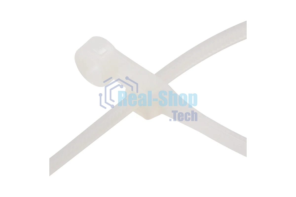 Хомут кабельный Rexant 4.3х200 нейл. под винт белый (уп. 100 шт)