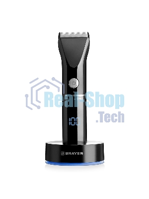 Машинка для стрижки BRAYER BR3400, LED-дисплей, 4 насад, турбо, титан. покр, регу. высоты лезвий