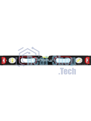 Уровень алюминиевый Matrix, усиленный, фрезерованный, 3 глазка, 2 комп. рукоятки, 600 мм