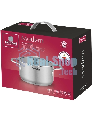 Кастрюля Rondell Modern RDS-1746, 2л, 18см, с крышкой, стальной