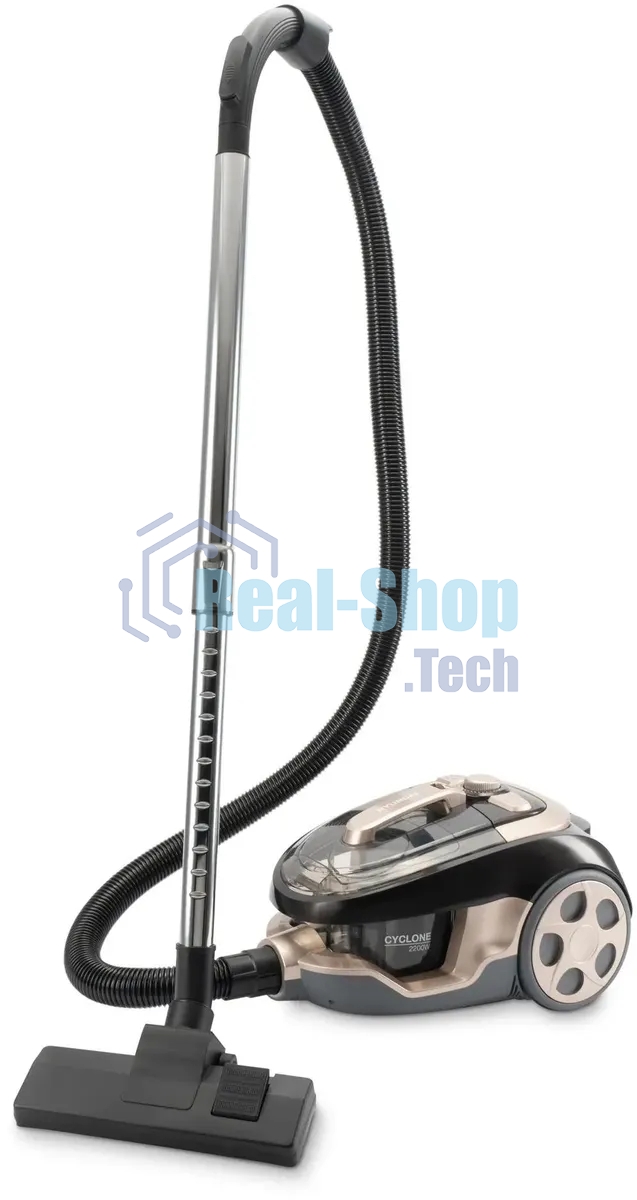 Пылесос Hyundai HYV-C3550 золотистый/темно-коричневый, 380/2220 Вт, уборка сухая, пылесборник контейнер 2,5 л