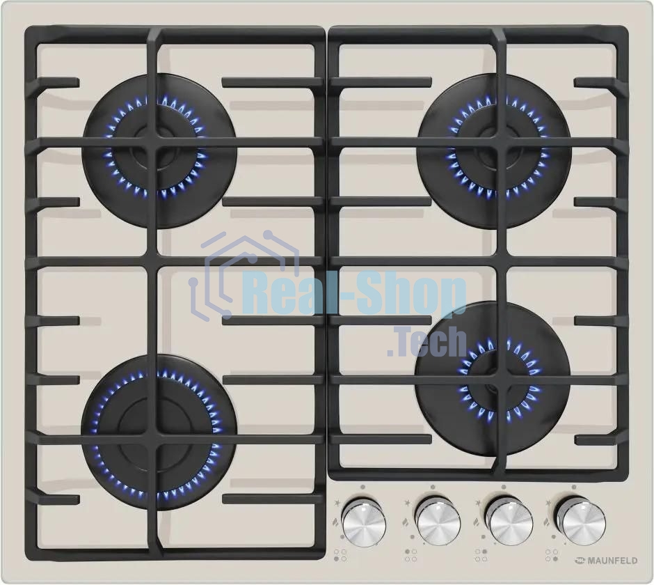 Газовая варочная панель Maunfeld EGHG.64.6CBG/G, 4 конфорки, закаленное стекло, бежевый