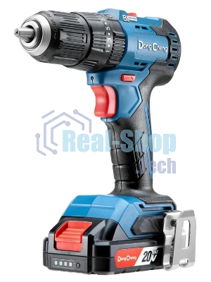 Дрель-шуруповерт DongCheng DCJZ2050i, 20 В, 2 Ач, 50 Нм, бесщеточный, ударный
